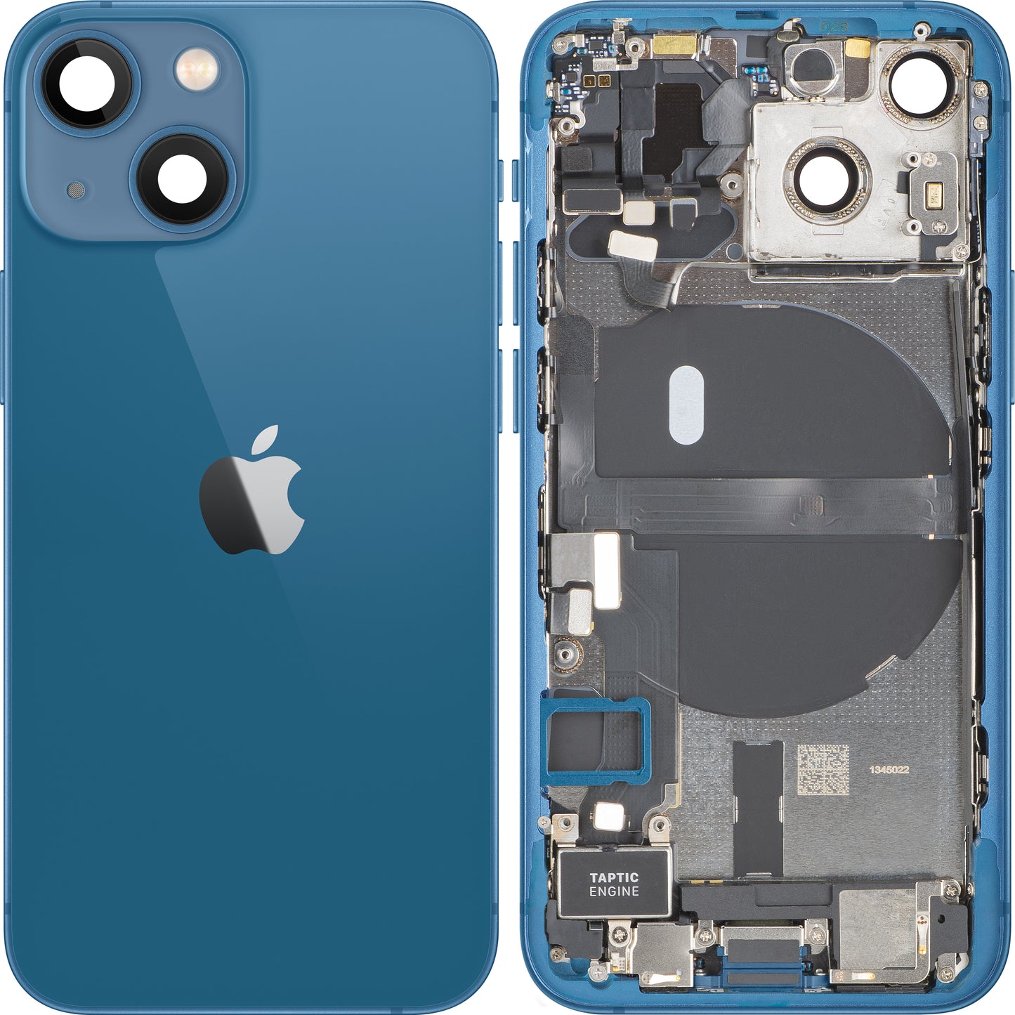 Tampa da Bateria Apple iPhone 13 mini, Com Carcaça Central, Peças Completas, Azul, Swap