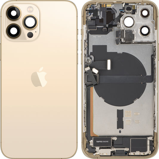 Tampa da Bateria Apple iPhone 13 Pro Max, Com Carcaça Central, Completa, Dourado, Swap