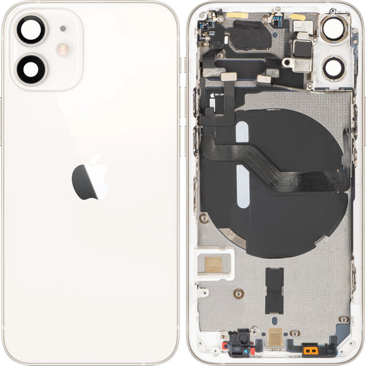 Tampa da Bateria Apple iPhone 12 mini, Com Carcaça Central, Branco, Swap