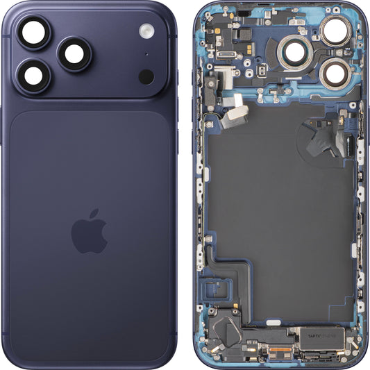 Tampa da Bateria Apple iPhone 17 Pro Max, Com Carcaça Intermédia, Peças Completas, Azul Escuro (Deep Blue), Swap