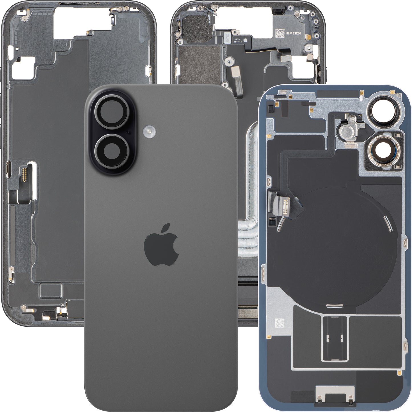 Tampa da Bateria Apple iPhone 17, Com Carcaça Central, Completa, Preto, Swap