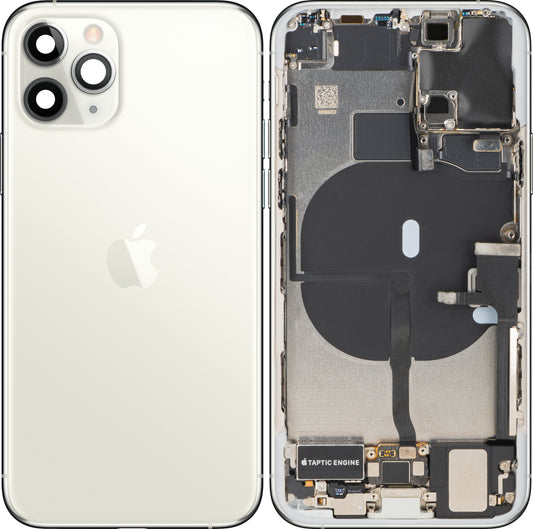 Tampa da Bateria Apple iPhone 11 Pro, Com Carcaça Intermédia, Peças Completas, Prateado, Swap
