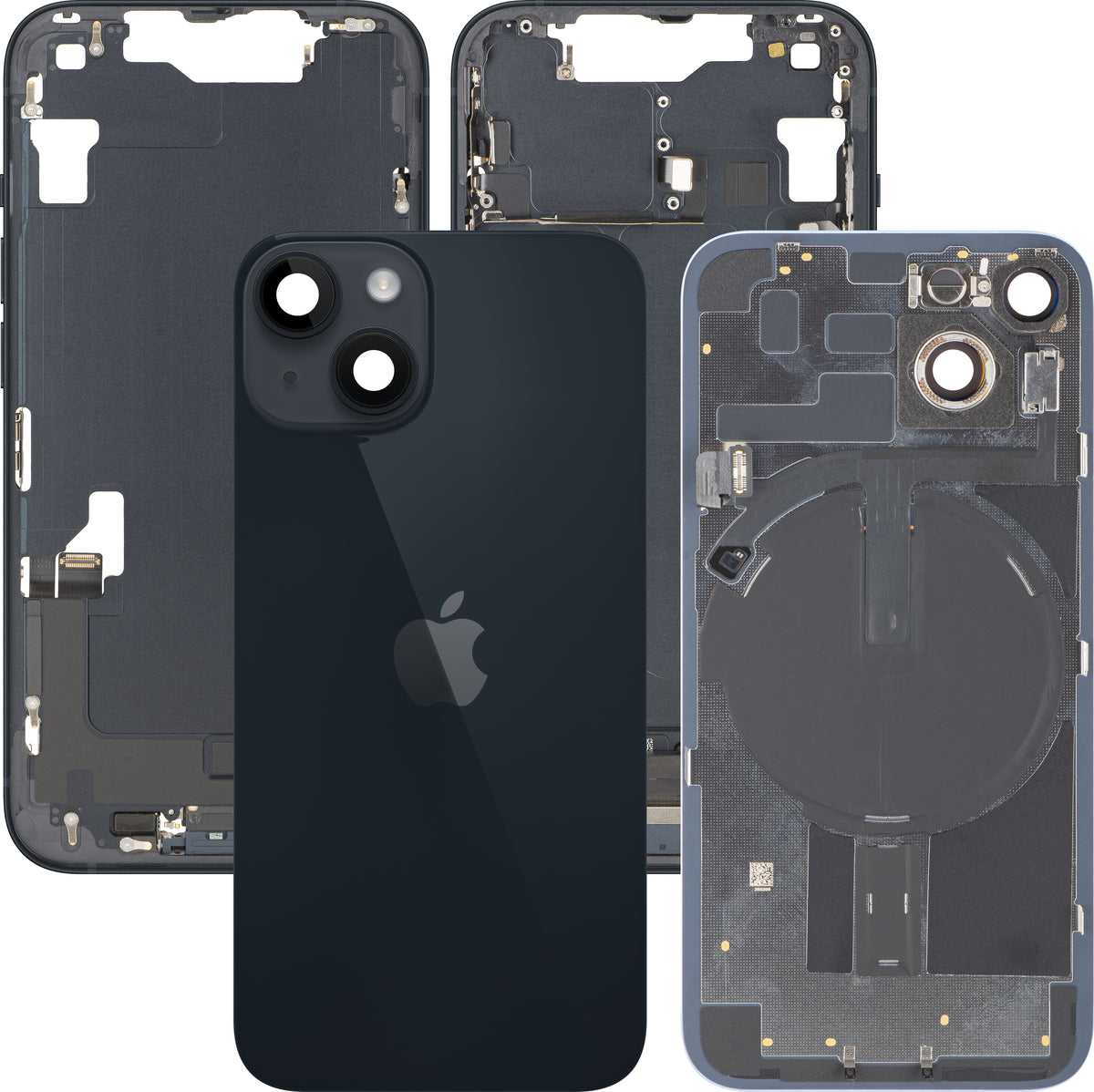 Tampa da Bateria Apple iPhone 14, Com Carcaça Média, Peças Completas, Preto (Midnight), Swap Premium