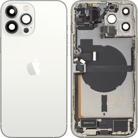 Tampa da Bateria Apple iPhone 13 Pro Max, Com Carcaça Média, Peças Completas, Prateado, Swap