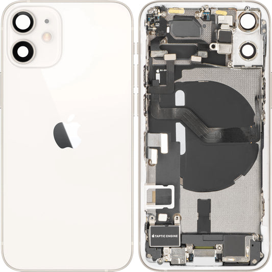 Tampa da Bateria Apple iPhone 12 mini, Com Carcaça Intermédia, Peças Completas, Branco, Swap