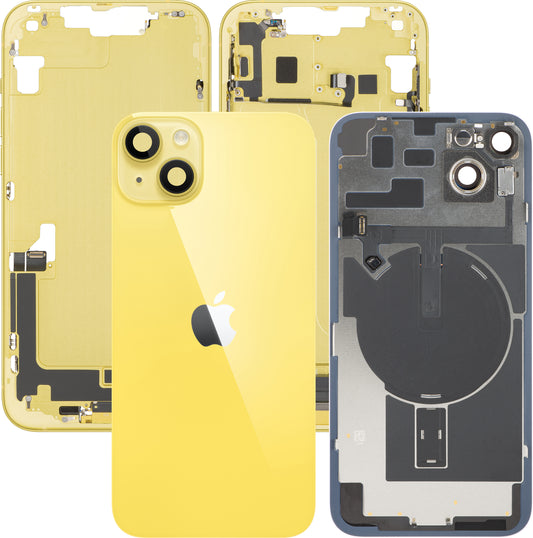 Tampa da Bateria Apple iPhone 14 Plus, Com Carcaça Intermédia, Peças Completas, Amarelo, Swap Premium