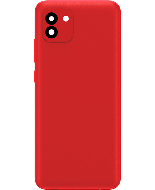 Tampa da Bateria compatível com Samsung Galaxy A03 A035, Versão F, Vermelho