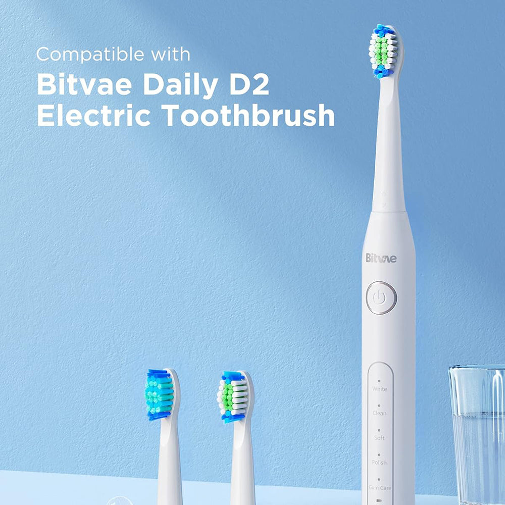 Cabeça de Substituição SDD2 para Escova Elétrica Bitvae D2, Conjunto de 4 unidades, Branco
