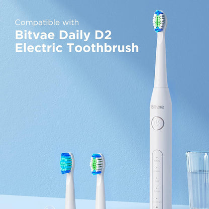 Cabeça de Substituição SDD2 para Escova Elétrica Bitvae D2, Conjunto de 4 unidades, Branco