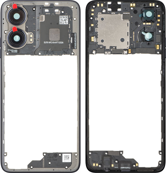 Middle Housing Motorola Moto G35, Black (Midnight Black), Service Pack 5S58C28877