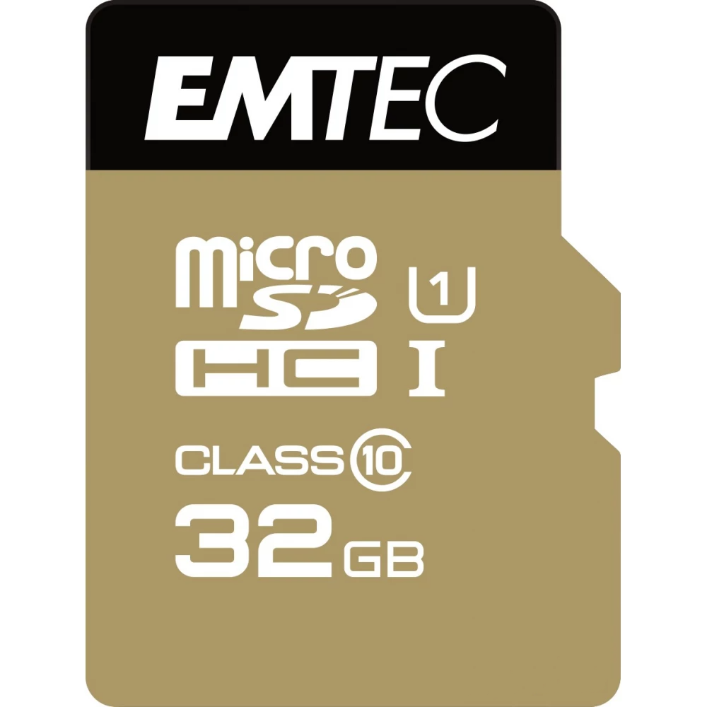Cartão de Memória microSDHC Emtec Elite Gold, 32Gb, Classe 10 / UHS-1 U1 ECMSDM32GHC10GP