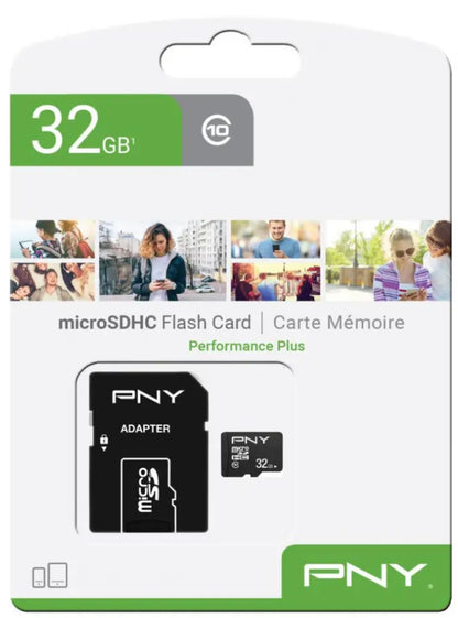PNY Performance Plus microSDHC Memory Card, 32Gb, With Adapter P-SDU32G10PPL-GE