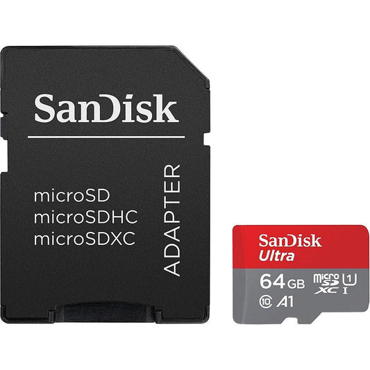 Cartão de Memória microSDXC SanDisk Ultra Android A1, 64Gb, Classe 10 / UHS-1 U1, Com Adaptador SDSQUAB-064G-GN6MA