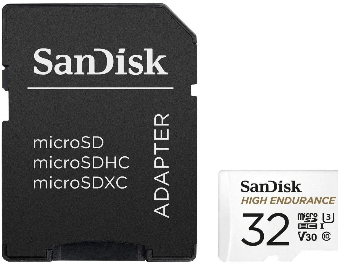 SanDisk High Endurance microSDHC Memory Card, 32GB, Class 10 / UHS-1 U3, With Adapter SDSQQNR-032G-GN6IA