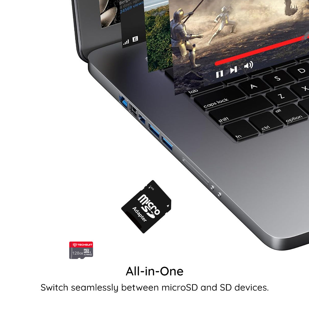 Cartão de memória microSDHC Techsuit THCM11, 32 GB, Classe 10, com adaptador