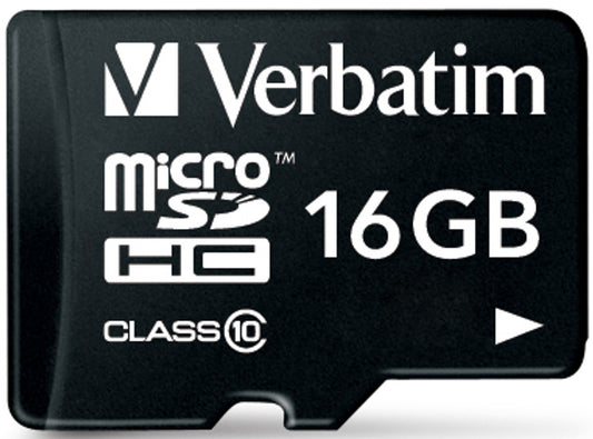 Cartão de Memória microSDHC Verbatim, 16Gb, Classe 10 / UHS-1 U1, Com Adaptador