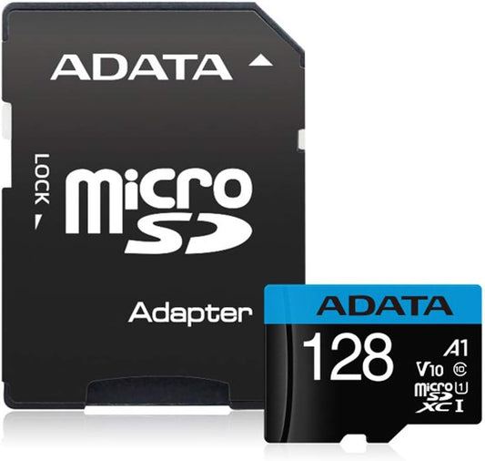 Cartão de Memória microSDXC Adata Premier, 128Gb, Classe 10 / UHS-1 U1, Com Adaptador AUSDX128GUICL10A1-RA1