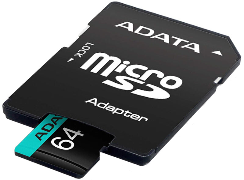 Cartão de Memória microSDXC Adata Premier Pro, 64Gb, Classe 10 / UHS-1 U3, Com Adaptador AUSDX64GUI3V30SA2-RA1
