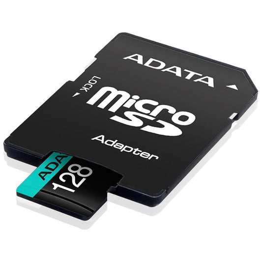 Cartão de Memória microSDXC Adata Premier Pro, 128GB, Classe 10 / UHS-1 U3, Com Adaptador AUSDX128GUI3V30SA2-RA1