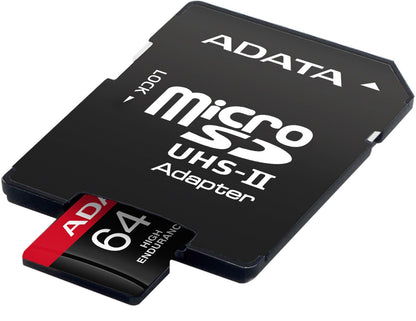 Cartão de Memória microSDXC Adata High Endurance, 64Gb, Classe 10 / UHS-1 U3, Com Adaptador AUSDX64GUI3V30SHA2-RA1