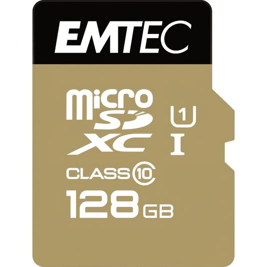 Cartão de Memória microSDXC Emtec Speedin Pro Android A1, 128Gb, Classe 10 / UHS-1 U3, Com Adaptador ECMSDM128GXE