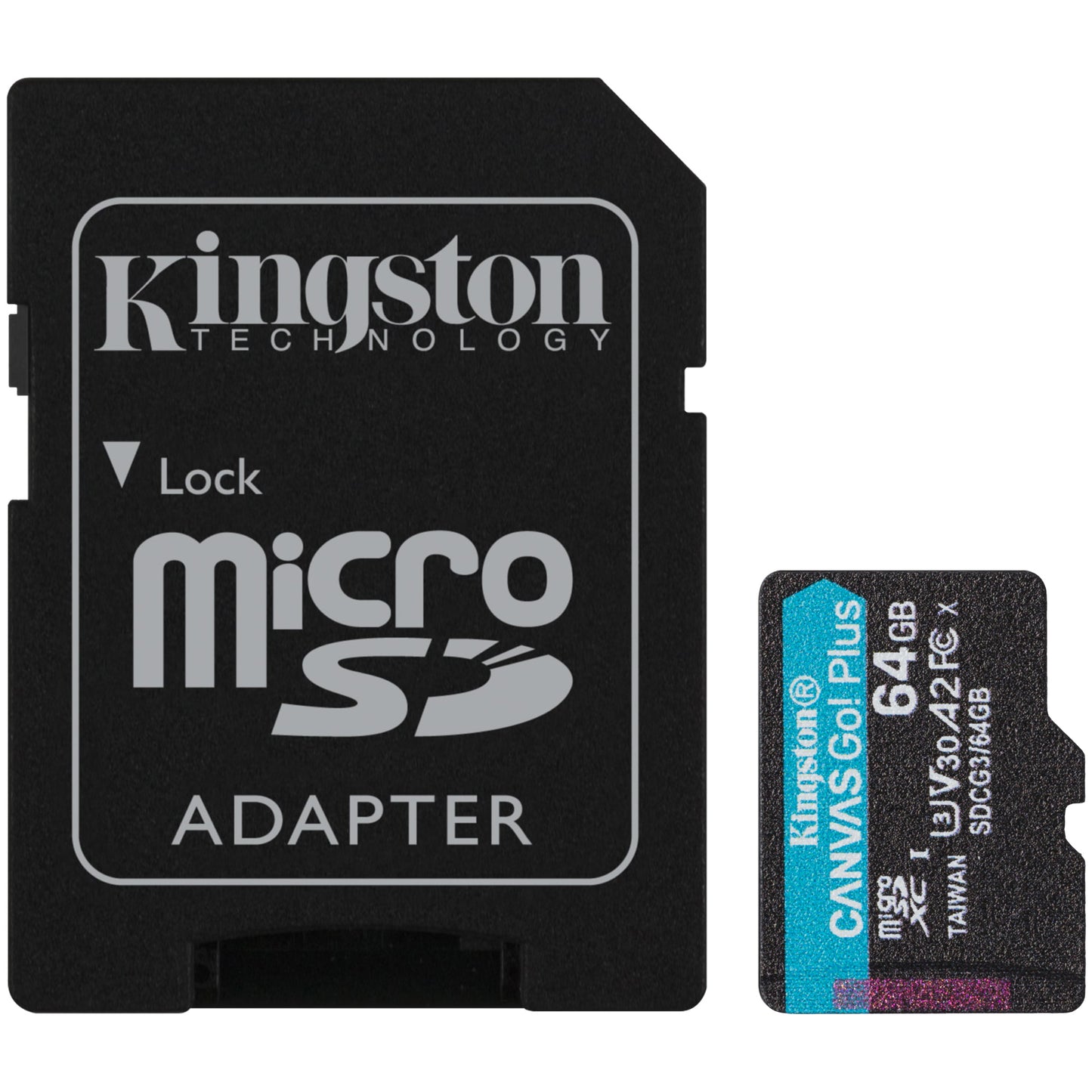 Cartão de Memória microSDXC Kingston Canvas Go Plus Kingston Canvas Go Plus, 64Gb, Classe 10 / UHS-1 U3, com Adaptador SDCG3/64GB