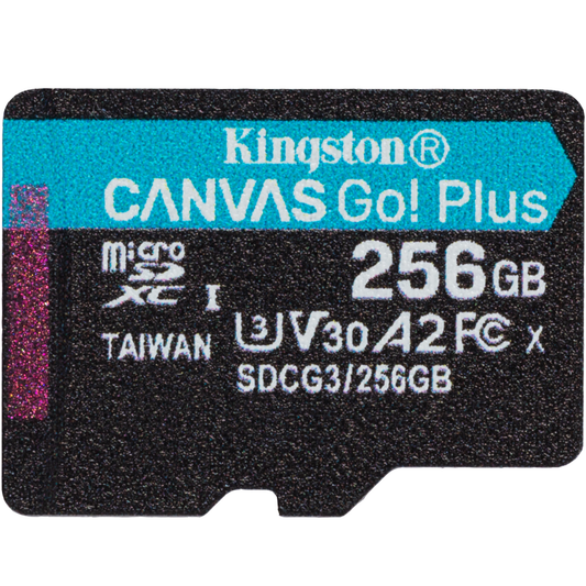 Cartão de Memória microSDXC Kingston Canvas Go Plus, 256Gb, Classe 10 / UHS-1 U3 SDCG3/256GBSP 