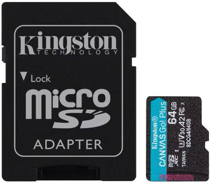 Cartão de Memória microSDXC Kingston Canvas Go Plus Android A2, 64Gb, Classe 10 / UHS-1 U3, Com Adaptador SDCG4/64GB