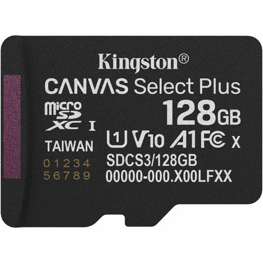 Cartão de Memória microSDXC Kingston Canvas Select Plus Android A1, 128Gb, Classe 10 / UHS-1 U1 SDCS3/128GBSP