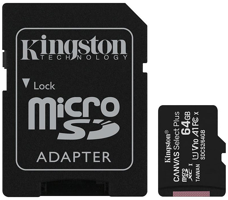 Cartão de Memória microSDXC Kingston Canvas Select Plus Android A1, 64Gb, Classe 10 / UHS-1 U1, com Adaptador SDCS2/64GB Kingston Canvas Select Plus Android A1, 64Gb, Classe 10 / UHS-1 U1, com Adaptador SDCS2/64GB