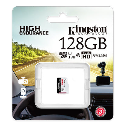 Cartão de Memória microSDXC Kingston Endurance, 128Gb, Classe 10 / UHS-1 U1 SDCE/128GB
