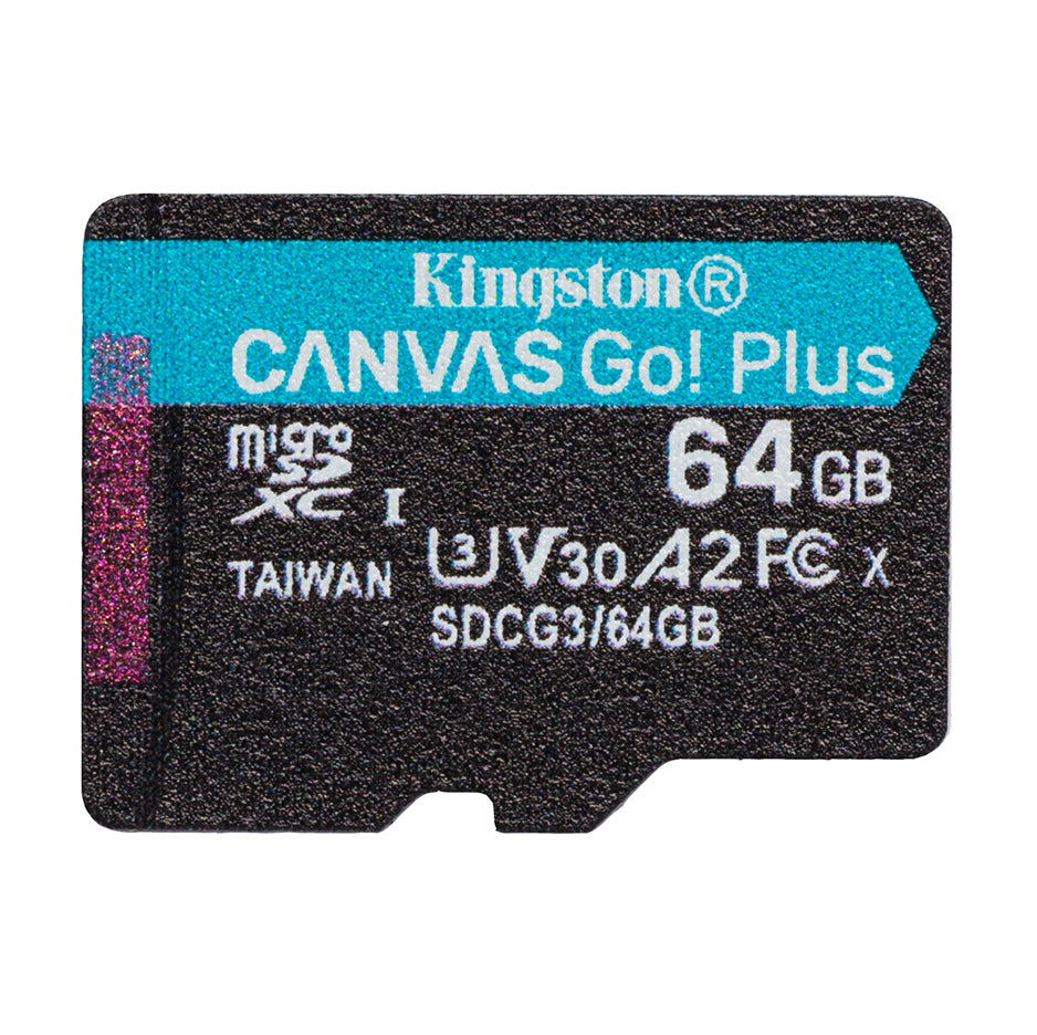 Cartão de Memória microSDXC Kingston Canvas Go Plus, 64Gb, Classe 10 / UHS-1 U3 SDCG3/64GBSP 