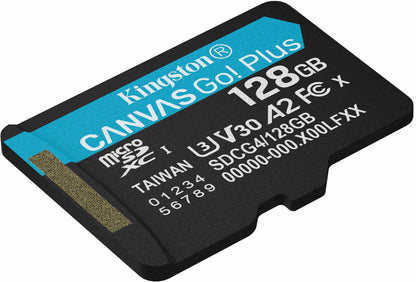 Cartão de Memória microSDXC Kingston Canvas Go Plus Android A2, 128Gb, Classe 10 / UHS-1 U3 SDCG4/128GBSP
