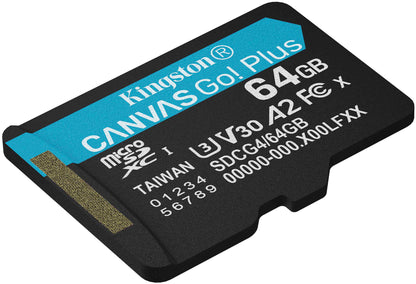 Cartão de Memória microSDXC Kingston Canvas Go Plus Android A2, 64Gb, Classe 10 / UHS-1 U3 SDCG4/64GBSP