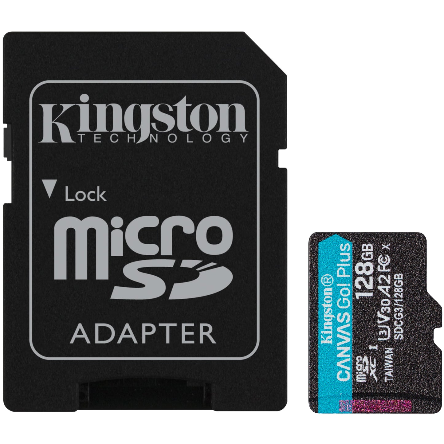 Cartão de memória microSDXC Kingston Canvas Go Plus, 128Gb, Classe 10 / UHS-1 U3, com adaptador SDCG3/128GB 