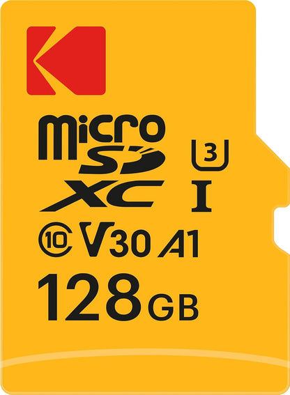 Cartão de Memória microSDXC Kodak Ultra Performance, 128Gb, Classe 10 / UHS-1 U3, Com Adaptador EKMSDM128GXC10HPRK