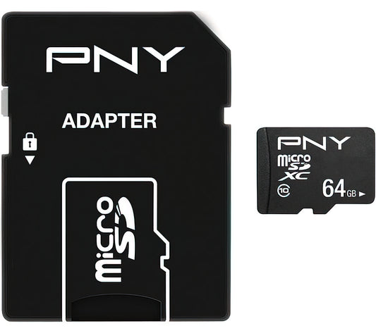 Cartão de Memória microSDXC PNY Performance Plus, 64Gb, Classe 10, Com Adaptador P-SDU64G10PPL-GE