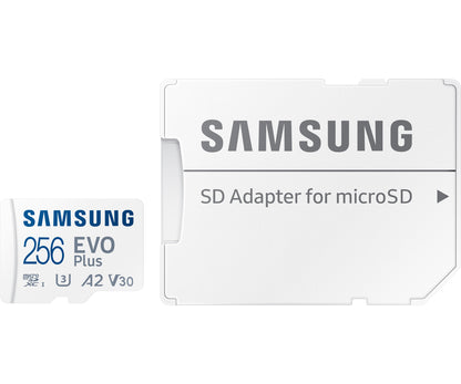 Cartão de memória microSDXC Samsung Evo Plus, 256 Gb, Classe 10 / UHS-1 U3, com adaptador MB-MC256KA/EU MB-MC256KA/EU