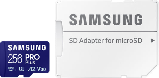 Cartão de Memória microSDXC Samsung PRO Plus, 256Gb, Classe 10 / UHS-1 U3, Com Adaptador MB-MD256SA/EU