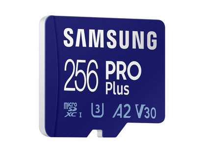 Cartão de Memória microSDXC Samsung PRO Plus, 256Gb, Classe 10 / UHS-1 U3, com Adaptador MB-MD256KA MB-MD256KA 