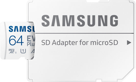 Cartão de Memória microSDXC Samsung Evo Plus, 64Gb, Classe 10 / UHS-1 U1, Com Adaptador MB-MC64SA/EU