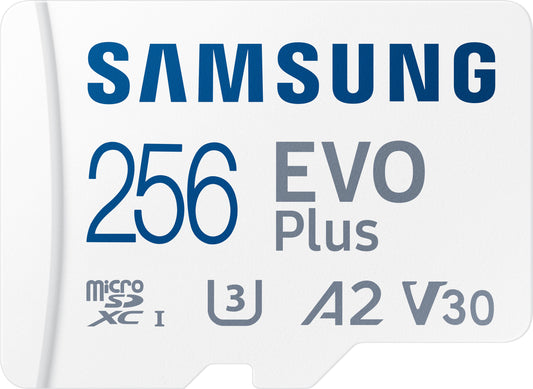 Cartão de memória microSDXC Samsung Evo Plus, 256 Gb, Classe 10 / UHS-1 U3, com adaptador MB-MC256KA/EU MB-MC256KA/EU