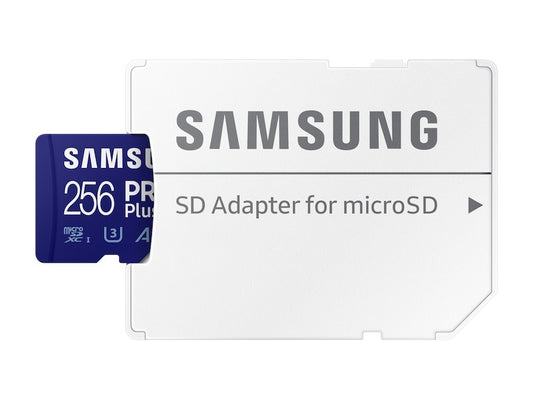 Cartão de Memória microSDXC Samsung PRO Plus, 256Gb, Classe 10 / UHS-1 U3, com Adaptador MB-MD256KA MB-MD256KA 