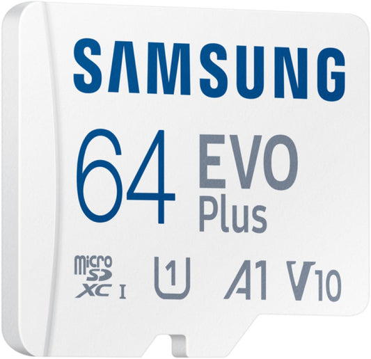 Cartão de Memória microSDXC Samsung Evo Plus, 64Gb, Classe 10 / UHS-1 U1, Com Adaptador MB-MC64SA/EU