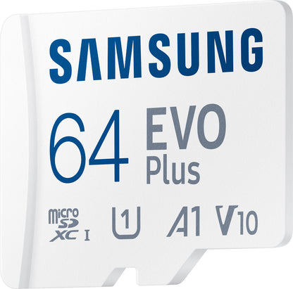 Cartão de memória microSDXC Samsung Evo Plus, 64Gb, Classe 10 / UHS-1 U1, com adaptador MB-MC64KA/EU MB-MC64KA/EU