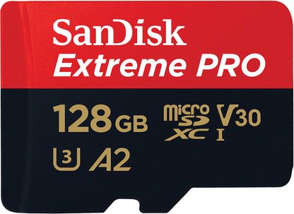 Cartão de Memória microSDXC SanDisk Extreme Pro, 128Gb, Classe 10 / UHS-1 U3, Com Adaptador SDSQXCD-128G-GN6MA