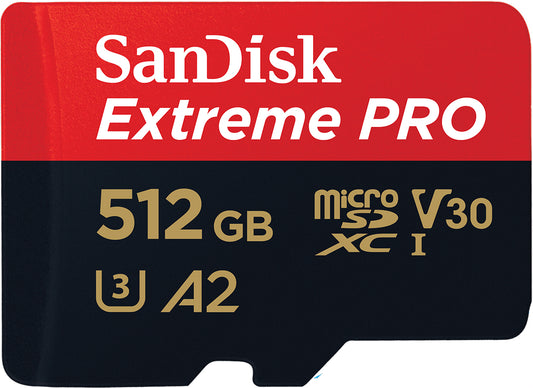 Cartão de Memória microSDXC SanDisk Extreme Pro, 512Gb, Classe 10 / UHS-1 U3, Com Adaptador SDSQXCD-512G-GN6MA