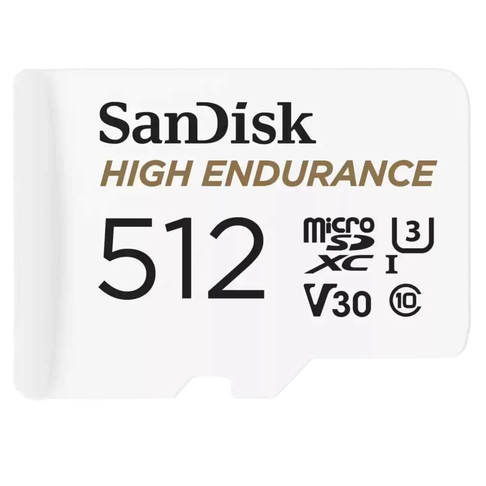 Cartão de Memória microSDXC SanDisk High Endurance, 512Gb, Classe 10 / UHS-1 U3, Com Adaptador SDSQQNR-512G-GN6IA