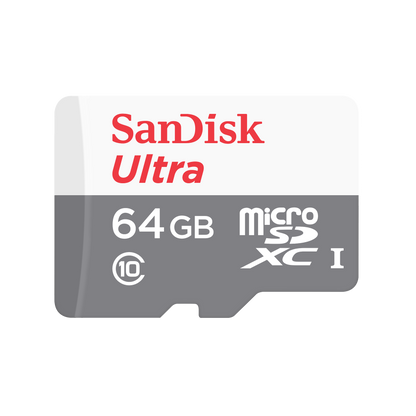 Cartão de Memória microSDXC SanDisk Ultra, 64Gb, Classe 10, Com Adaptador SDSQUNR-064G-GN6TA