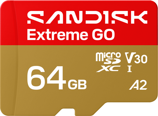 Cartão de Memória microSDXC SanDisk Extreme GO Android A2, 64Gb, Classe 10 / UHS-1 U1 SDSQXGN-064G-GN6MN